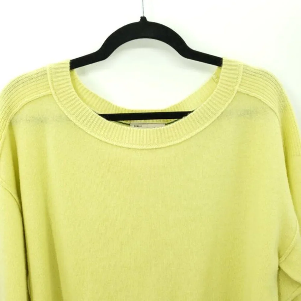 Anthropologie Saturday/Sunday Daphne Cashmere Pullover Sweater M Neon Yellow